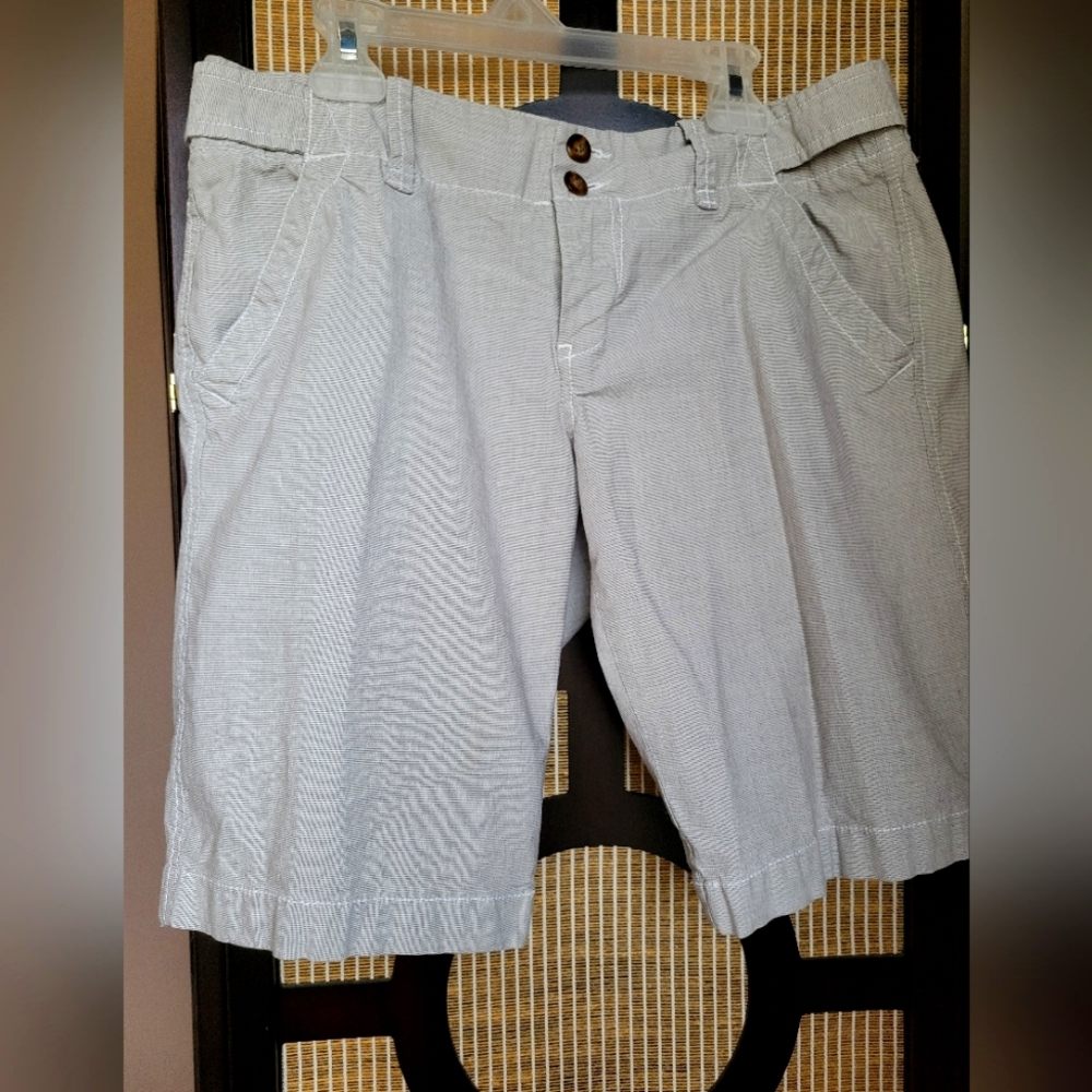 Gray Striped Shorts